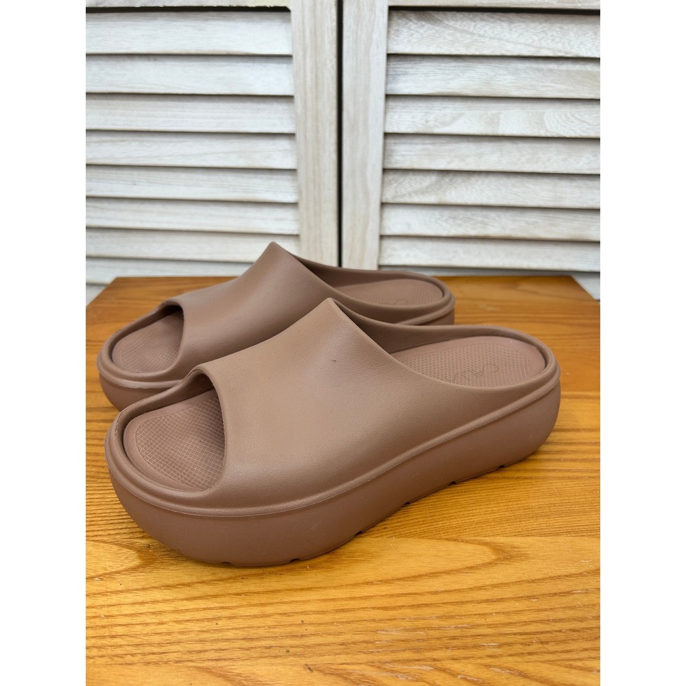 CALLA Platform Slides Sandals SZ 8 Brown Womens Comfort Casual Beach Sporty